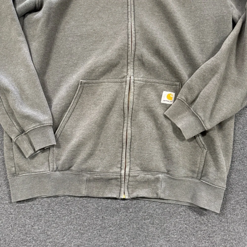 Modern Carhartt Zip Hoodie Mens L Tall Gray Good Faded Loose Fit Sweatshirt